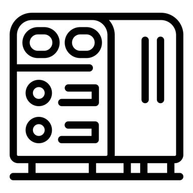 Simple line art icon of a computer case, perfect for representing gaming or esports clipart