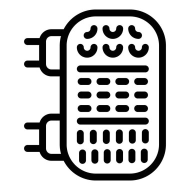 Görünür ısıtma elementlerine sahip modern elektrikli duvar ısıtıcısı kabloları bağlıyor