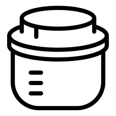 Yemek konteynırının basit çizgi simgesi, yemek tarifi web siteleri veya mutfak gereçleri için mükemmel