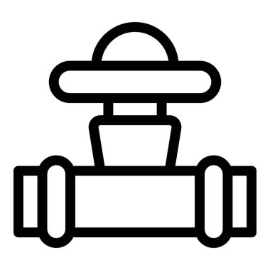 Basınç ve akışı düzenleyen bir kapakçık içeren basit bir su boru hattı simgesi