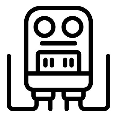 Enerji tüketimini ölçen bir elektrik sayacının satır simgesi, web siteleri ve elektrik, enerji ve akıllı evlerle ilgili uygulamalar için mükemmel