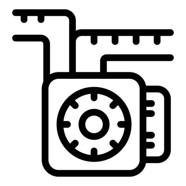 Gaz sayacının çizgi simgesi, gaz kullanımını izleme kavramını temsil ediyor