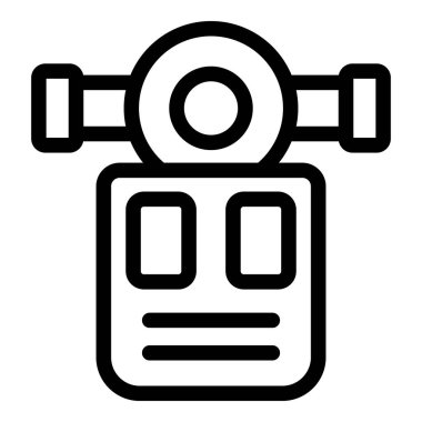 Tesisattaki su tüketimini ölçen bir su sayacının siyah ana hatlı simgesi