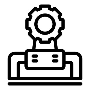 Çarklı teçhizatla çalışan makine, endüstriyel üretim sürecini temsil ediyor