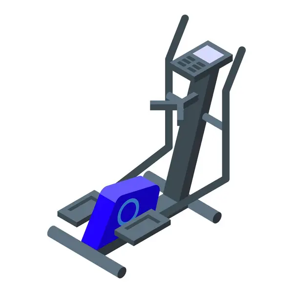 stock vector Blue and black elliptical trainer machine for working out from home