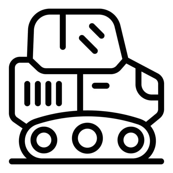 stock vector Continuous track vehicle is moving on terrain for construction work