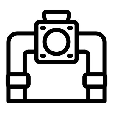 Endüstriyel tesisat ve akış kontrolünü temsil eden iki boruyu birbirine bağlayan bir vanası olan tesisat sistemi.