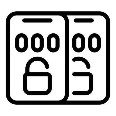 Akıllı telefon üzerinde dijital güvenlik sağlayan iki faktörlü kimlik doğrulama sisteminin satır simgesi