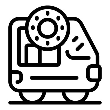 Zırhlı araç para taşıma ikonu, taslak tarzı, güvenli para taşıma hizmeti