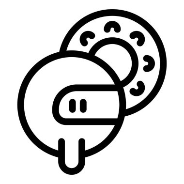 Bir termostatı yöneten akıllı bir ev kontrol panelinin satır resim simgesi, web siteleri ve uygulamalar için mükemmel