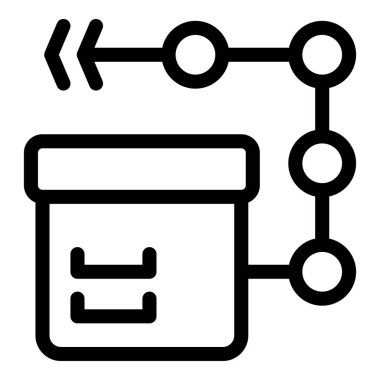 Bağlı çemberler üzerinden veri aktaran bir veritabanının kalın çizgi simgesi