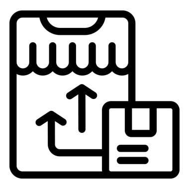 Akıllı telefon çevrimiçi dükkânı gösteriyor teslimat takibini sembolize eden oklu paket gönderiyor