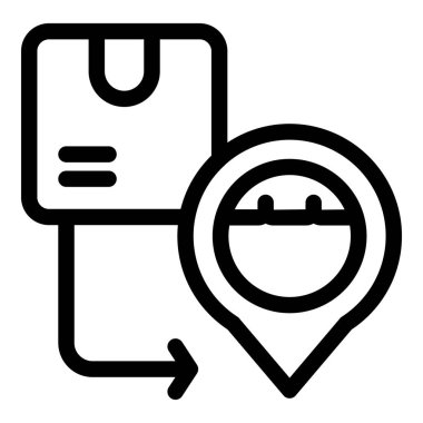 Bir kutu ve GPS konumunu gösteren bir paket izleme sisteminin simgesi