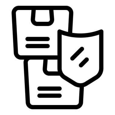 Bazı paketleri koruyan, nakliye sigortasını temsil eden bir kalkan simgesi konsepti