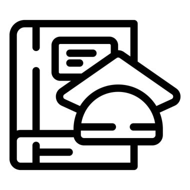 Mezuniyet şapkası, akademik başarının doruk noktasını simgeleyen bir kitabın üzerinde dinleniyor.