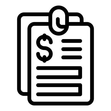 Faturalar ve fatura kavramını vurgulayarak, finansal açıklamaları temsil eden satır simgesi