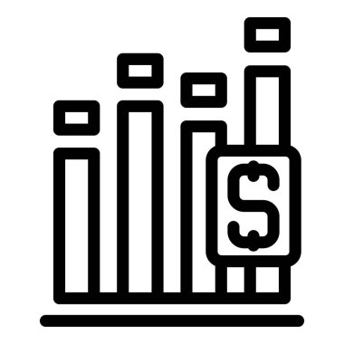 Finansal bar tablosu dolar işareti simgesi ile artan karı gösteriyor