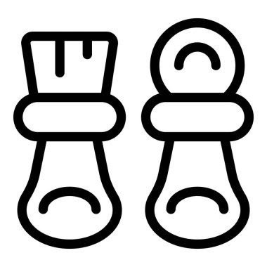 Traş fırçası ve tıraş losyonunun berber dükkanını temsil etmek için basit çizimi