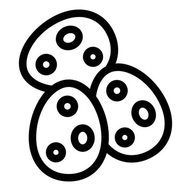 Basit desenlerle süslenmiş paskalya yumurtalarının çizgi çizimi, bahar festivallerini kutluyor.