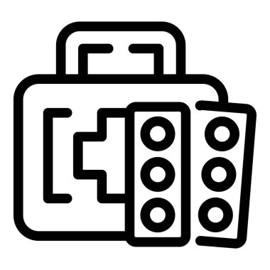 İlk yardım çantasının çizgi simgesi, su toplayan hapları gösteriyor.