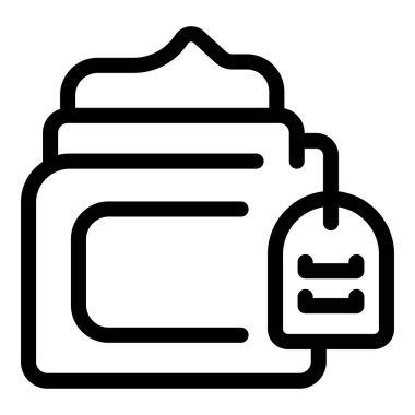 Etiketli bir kozmetik ürünün satır simgesi, bileşenler, formülasyon veya belirli özelliklere odaklanmayı önerir