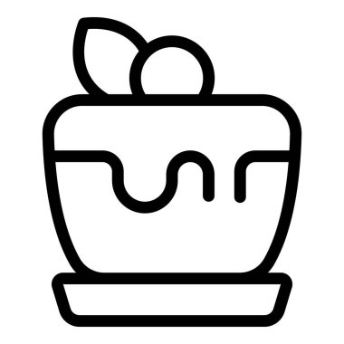 Lezzetli bir tatlı pudinginin basit ve minimalist bir temsili. Yemek blogları ve yemek tarifi siteleri için mükemmel.