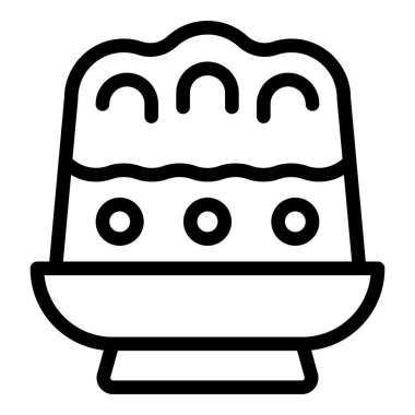 Soslu pudingin çizgi sanat simgesi. Tadını çıkarmaya hazır.