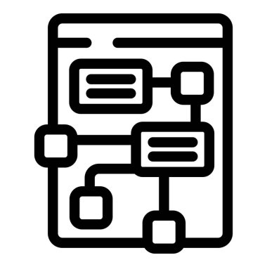 Yazılım gelişimini temsil eden bir tablet üzerindeki bir akış şemasının simgesi