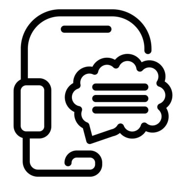 Online müşteri hizmetleri kavramını temsil eden basit bir cesur taslak simgesi.