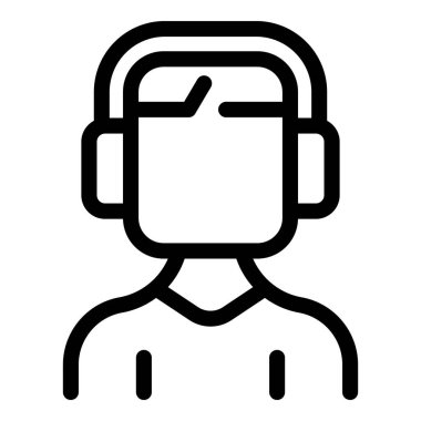 Bir video oyunu oynayan, kulaklık takan bir oyuncunun simgesi