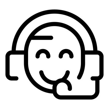 Müşteri hizmetleri temsilcisi kulaklık takarken gülümsüyor