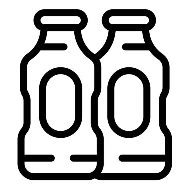 Yan yana duran iki şişe bir etiket tasarımını paylaşıyor.