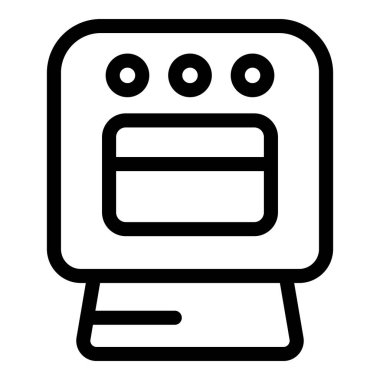 Mutfak sobasının basit bir sanat simgesi. Yemek yüzeyi ve ocakları var.