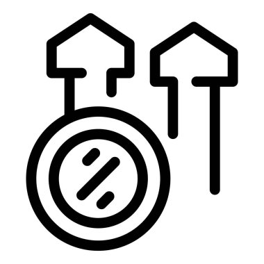 Konut kredisi artışı gösteren evlerle, çizgi simgesi faiz oranı kavramı artıyor