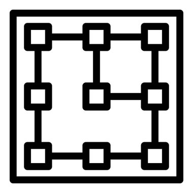 Bir engelleme ağını temsil eden satırlarla birbirine bağlı karelerin simgesi
