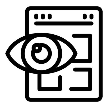 İnsan gözü ekrandaki web sitesi içeriğini analiz ediyor, çevrimiçi veri analizi kavramı