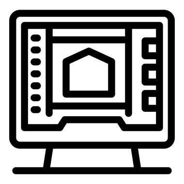 Modern bir ev tasarımı gösteren bilgisayar yazılımı, bir proje için bir mimar tarafından kullanılıyor