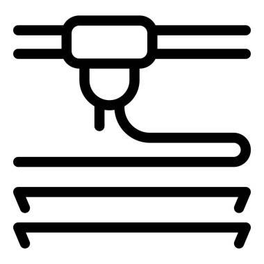 3D yazıcının satır resim simgesi bir nesne katman katman yaratıyor