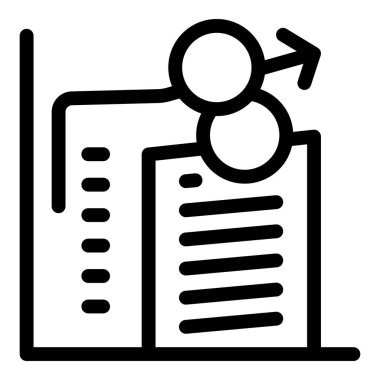 Toplumda cinsiyet eşitliği kavramını temsil eden binaları birbirine bağlayan erkek ve kadın cinsiyet tabelalarının çizimi