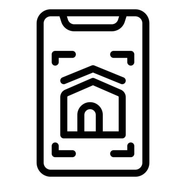 Modern akıllı telefon bir evi tarıyor ve gelişmiş bir gerçeklik deneyimi yaratıyor.