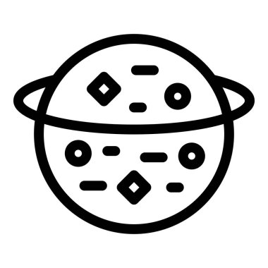 Güneş sisteminde Güneş 'in yörüngesinde halka şeklinde dönen bir gezegenin çizgi sanat simgesi