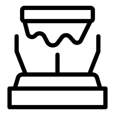 Beyaz arkaplan üzerinde sıvı model yazdıran 3d yazıcı, web tasarımı ve uygulama geliştirme için satır biçimi simgesi