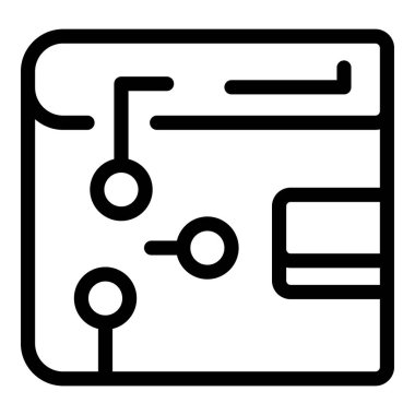 Elektronik bileşenlerini gösteren bir mikroçipin satır simgesi