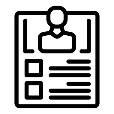 Bir özgeçmişi temsil eden basit satır simgesi, en üstte bir kişi simgesi