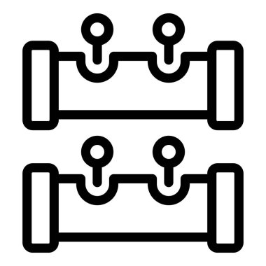 Boru hattına yerleştirilmiş gaz sızıntısı dedektörünü temsil eden basit bir simge.
