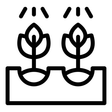 Akıllı tarım sistemi bitki ikonu, hidroponik otomatik sulama sistemi ana hatları