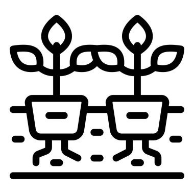 Saksıda bitkiler yetişen akıllı bir tarım sisteminin simgesi