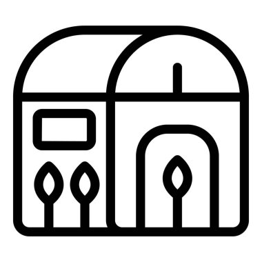 Seranın içinde büyüyen bitkileri koruyan basit bir çizgi simgesi