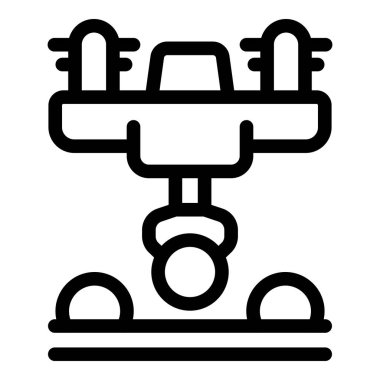 Bitkilerle ilgilenen, tarımda yeniliği temsil eden otomatikleştirilmiş bir robotun çizgi simgesi