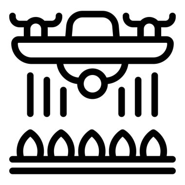 İnsansız hava aracının ürünlere sıvı püskürtmesi modern tarım ve tarım teknolojisini temsil ediyor.